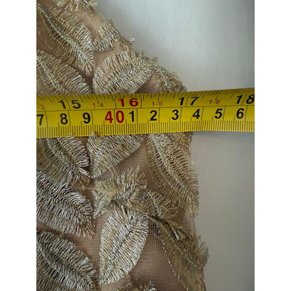 Anthropologie Sunday in Brooklyn Gold Leaf Pattern Sleeveless Top Small - Picture 12 of 16